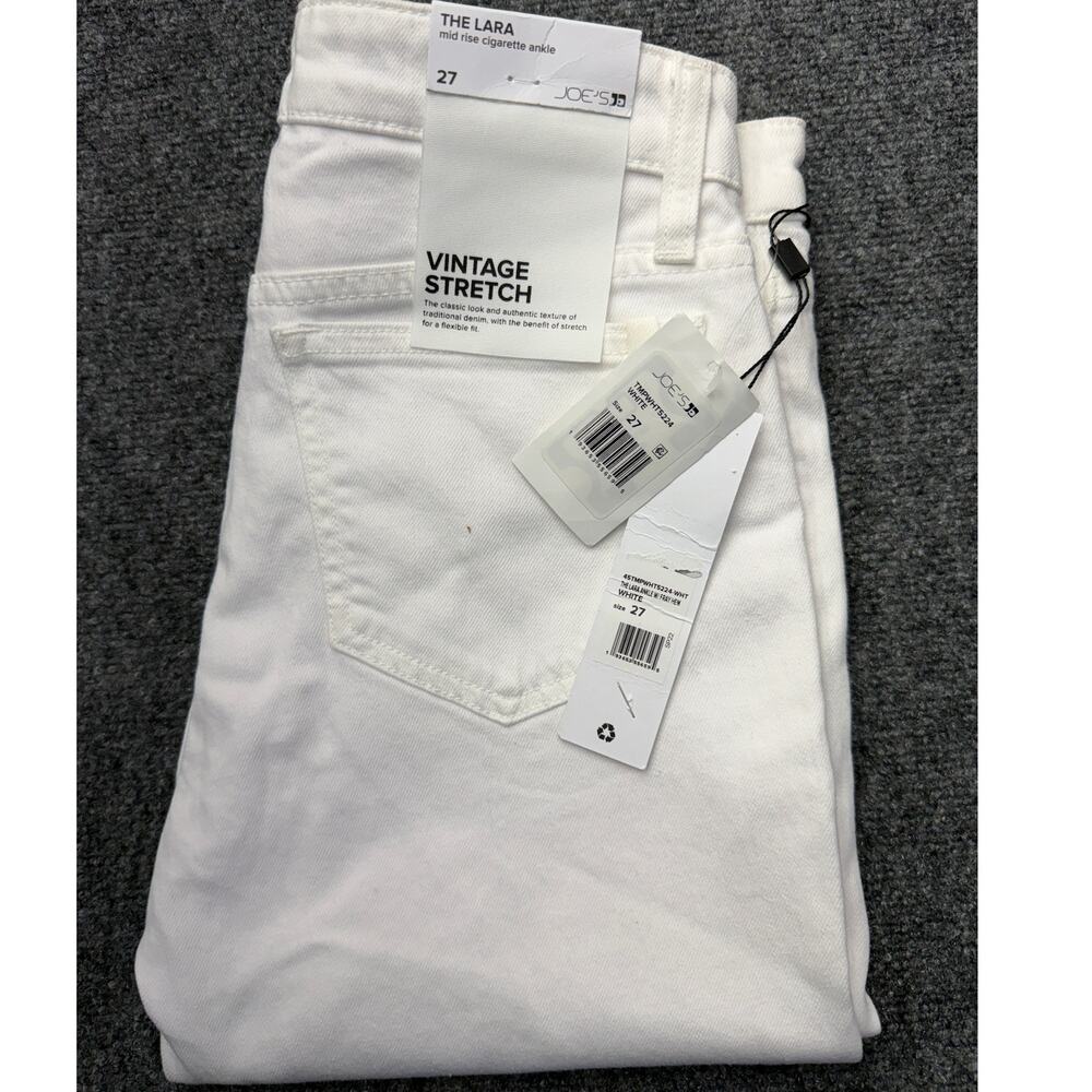 Joe's Jeans The Lara Women's 27 White Mid Rise Cigarette Ankle NWT NEW - Picture 13 of 14